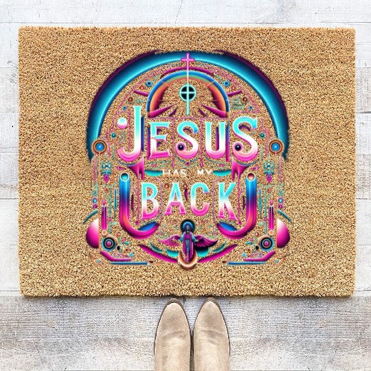 Jesus Has My Back 26 Coir Doormats