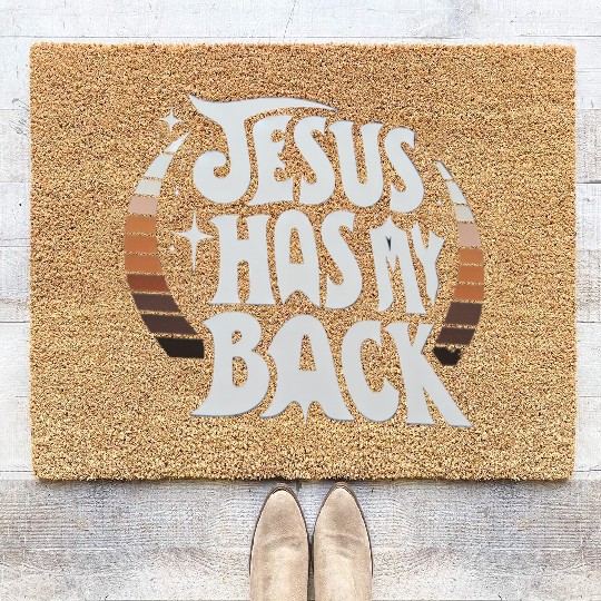 Jesus Has My Back 23 Coir Doormats