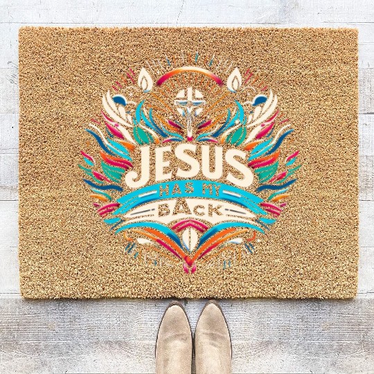 Jesus Has My Back 27 Coir Doormats
