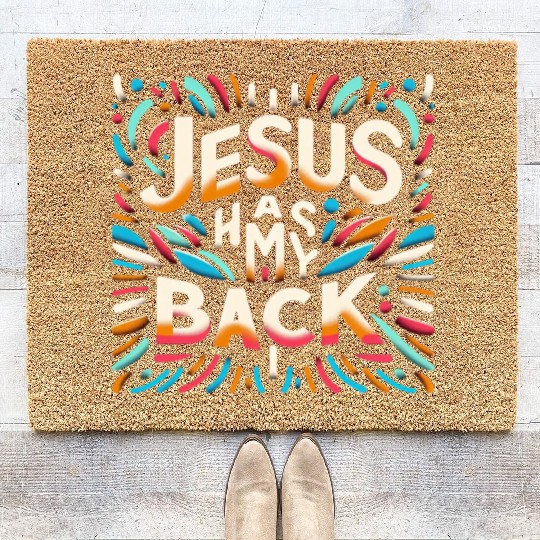 Jesus Has My Back 29 Coir Doormats