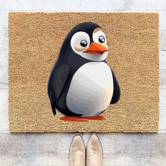 Cute cartoon penguin Coir Doormats