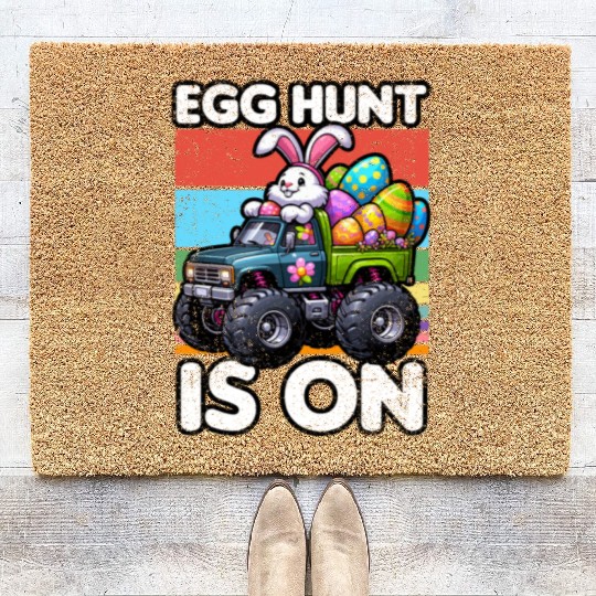 EGG HUNT IS ON EASTER Coir Doormats