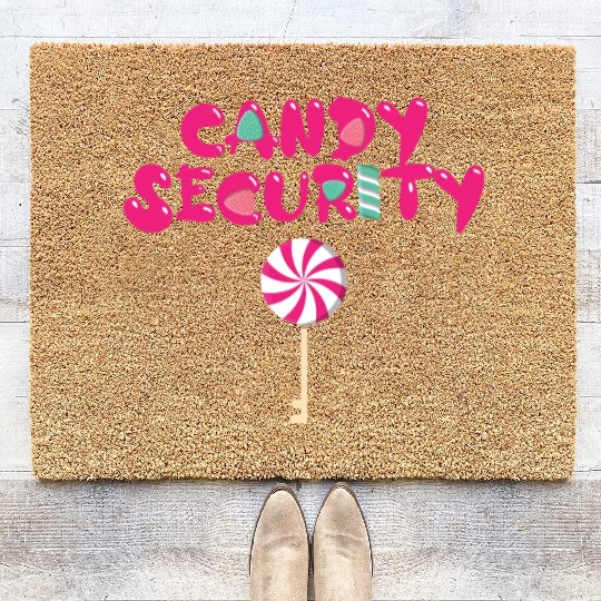 Candy Security Mom Dad Matching Birthday Costume Coir Doormats