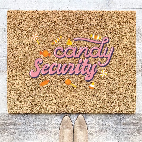 Candy Security Kids Parents Matching Birthday Coir Doormats