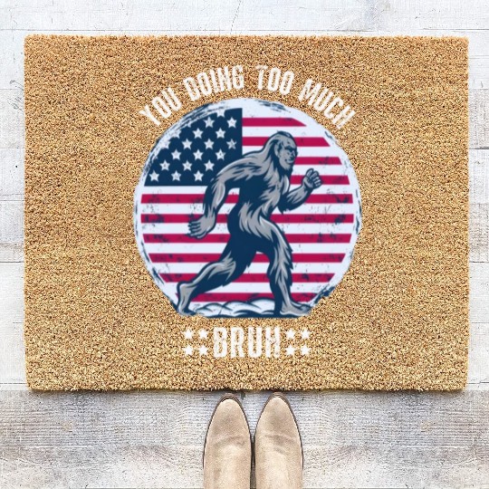 Bigfoot USA Flag Coir Doormats