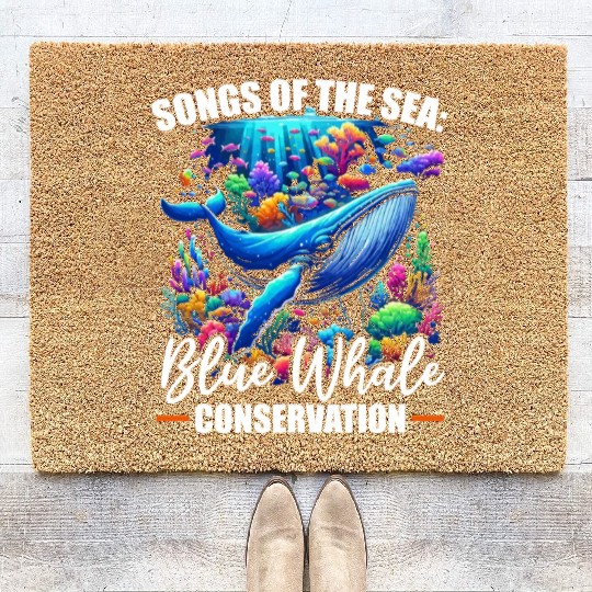 Endangered Species Blue Whale Animal Rights Coir Doormats
