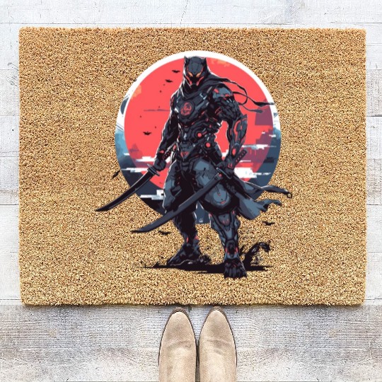 Anime Panther -Krieger Samurai Katana Coir Doormats