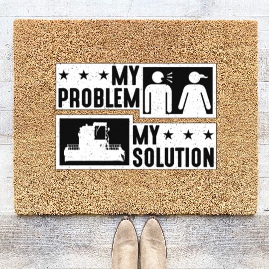 Harvester Lover My Problem My Pictogram Mom Dad Coir Doormats