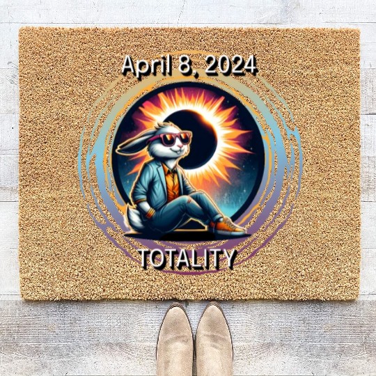 Cool Rabbit Solar April 8, 2024 Eclipse Totality Coir Doormats