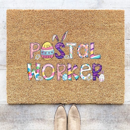 Easter Postal Worker Life Easter Day Party Coir Doormats