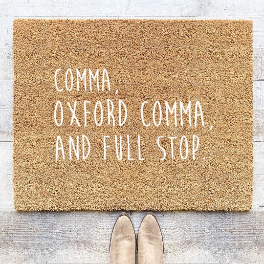 Comm Oxford comma For grammar students & teachers Coir Doormats