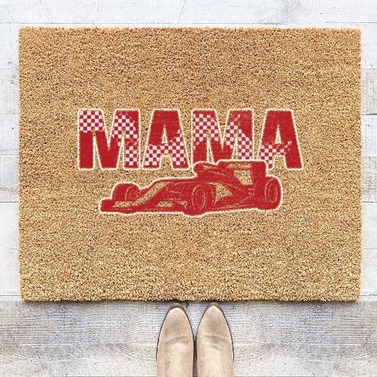Racing Birthday Matching Family Race Car Pit Crew Coir Doormats