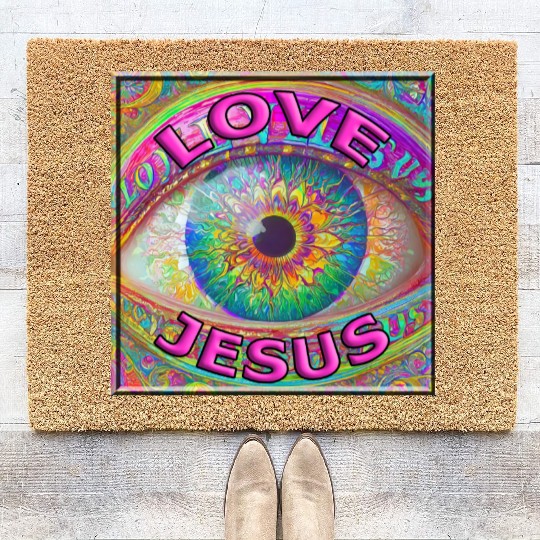 Eye (I) Love Jesus Coir Doormats