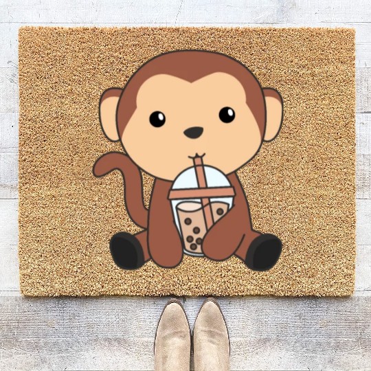 Unicorn Bubble Tea Unicorns Cute Animals Girls Coir Doormats