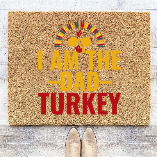 I Am The Dad turkey Retro Type Coir Doormats