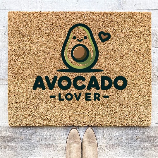 heerful Avocado Heart Embrace Coir Doormats