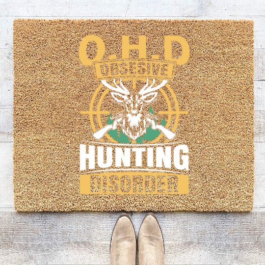 OHD Hunting Disorder Retro Deer Hunting Coir Doormats