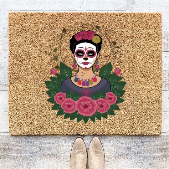 Frida Kahlo Day of the Dead Coir Doormats