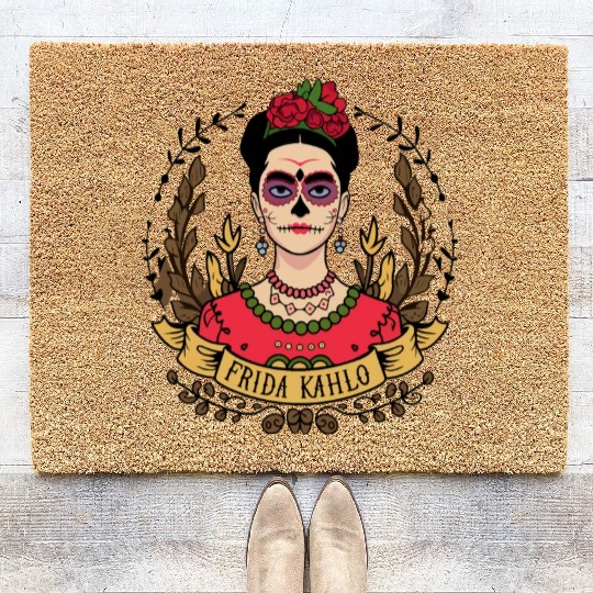 Frida Kahlo Day of the Dead Coir Doormats