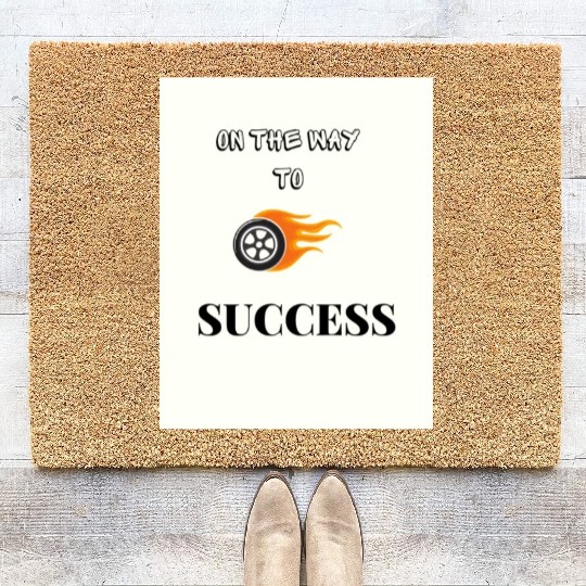 Black and white simplicity on the way to success Coir Doormats