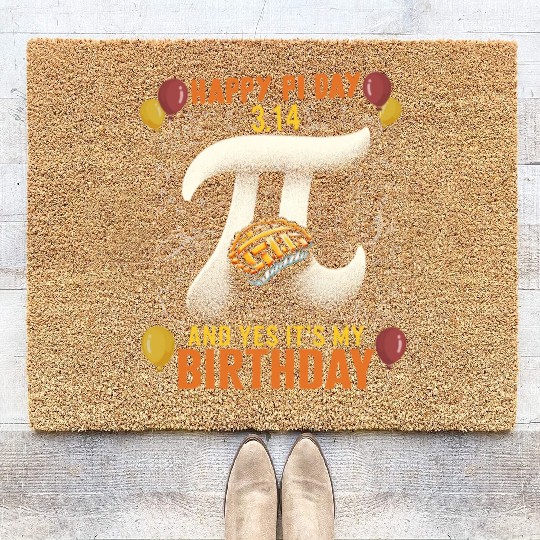 Happy Pi Day Coir Doormats, 3.14 And Yes Its My Birthday