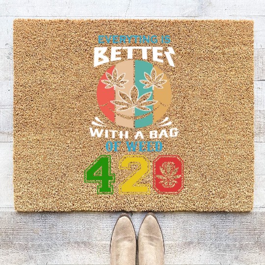 Comic 420 Better Herb Weed Marijuana Design Coir Doormats