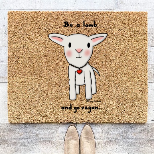 Be a Lamb and Go Vegan Coir Doormats
