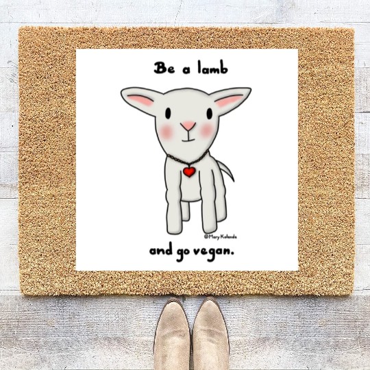 Be a Lamb and Go Vegan Coir Doormats