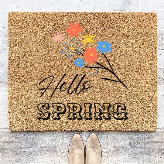 Hello Spring Flower Season Coir Doormats