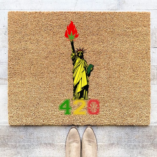 Humoristic 420 Liberty Herb Weed Marijuana Design Coir Doormats