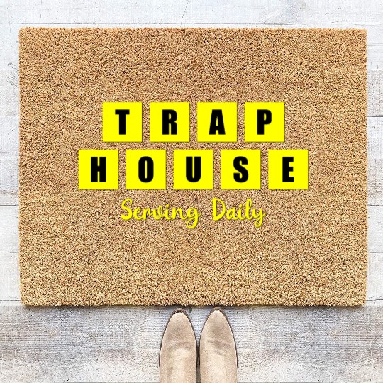 Trap House Serving Daily Black Waffle Coir Doormats