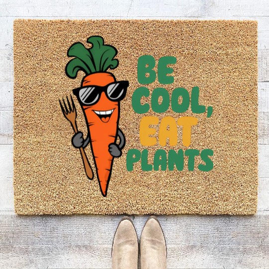 Cool Carrot In Sunglasses Coir Doormats