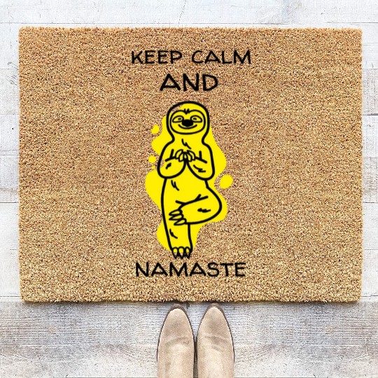 keep calm and namaste Coir Doormats