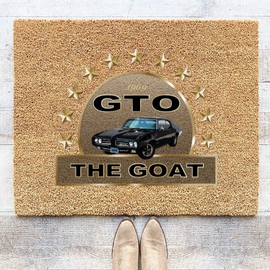 VINTAGE 1969 GTO MUSCLE CAR IS THE GOAT Coir Doormats