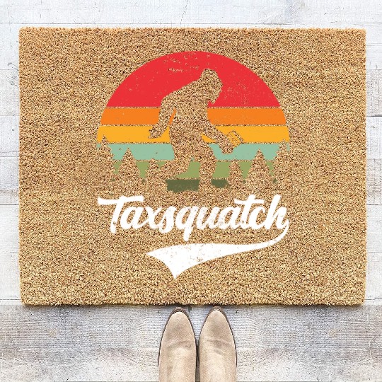 Funny Bigfoot Accountant Tax Preparer Coir Doormats