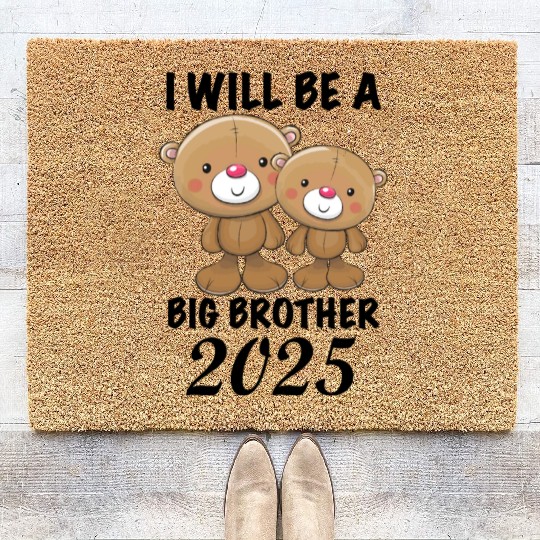 I'm Going To Be A Big Brother 2025 Teddy Bear Coir Doormats