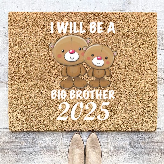I'm Going To Be A Big Brother 2025 Teddy Bear Coir Doormats