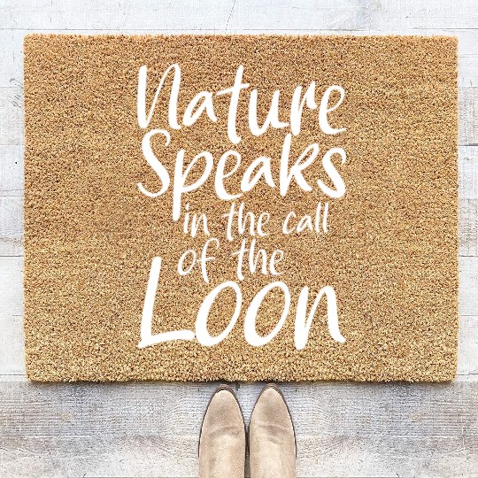 Nature Speaks In The Call Of The Loon Coir Doormats