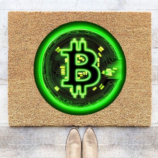 Crypto Currency Coin Vintage Bitcoin Cryptocurrenc Coir Doormats