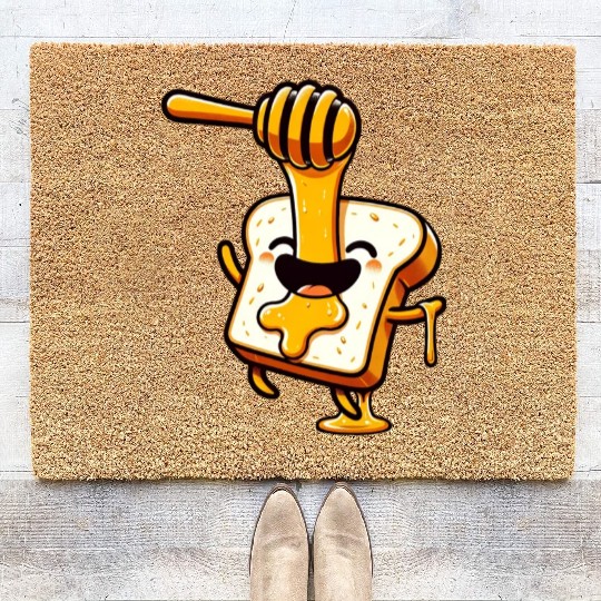 Toast with Honey Beekeeper Bee Honey Coir Doormats