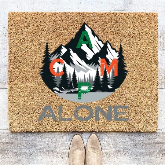 camp alone in the nature and wilderness Outdoor Coir Doormats