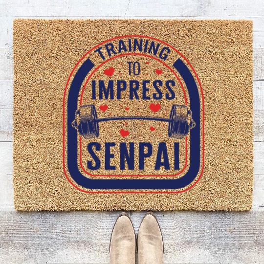 Training To Impress Senpai Gym Anime Coir Doormats