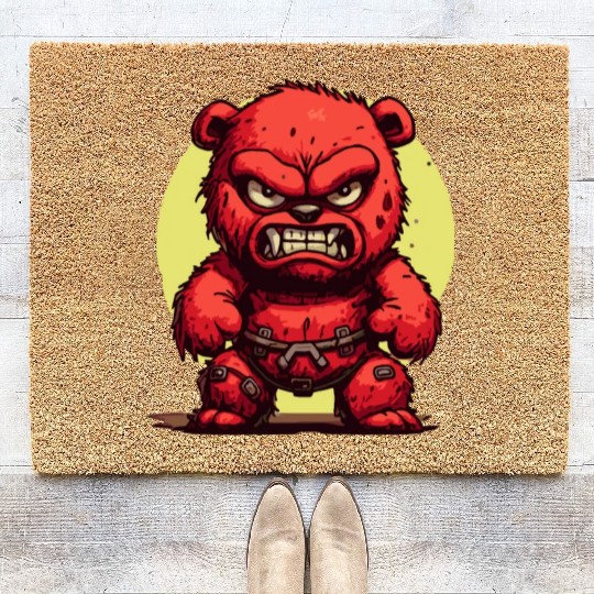 Angry Stuffed Bear Coir Doormats