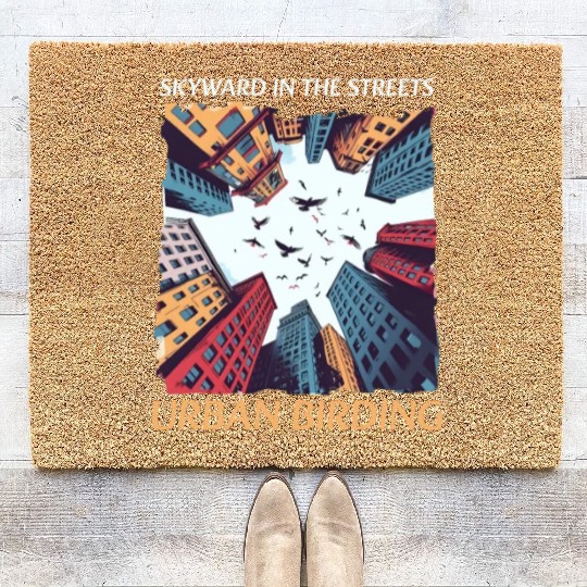 Urban Birdwatching Skyward In Streets Urban Birdin Coir Doormats