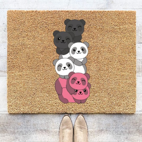 Femaric Flag Pride Lgbtq Cute Panda Coir Doormats