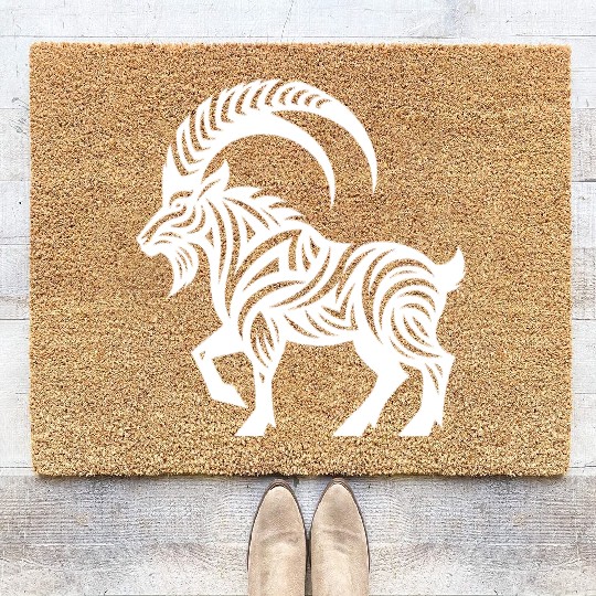 Capricorn Tattoo Style Coir Doormats