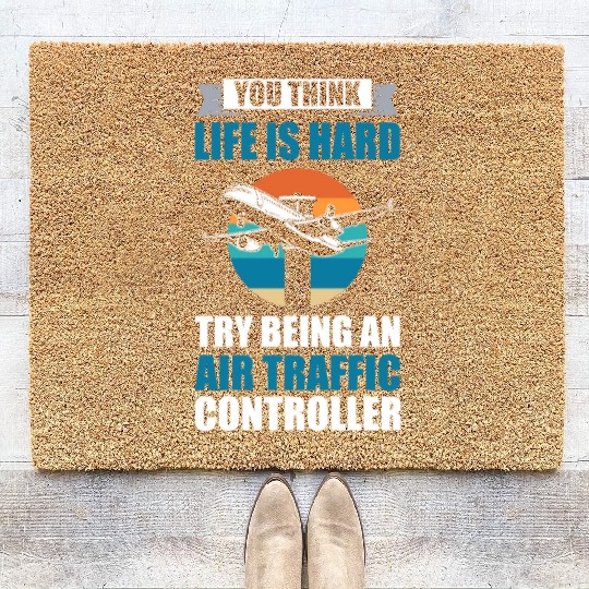 Aviation Aircraft Runway Air Traffic Controller Coir Doormats