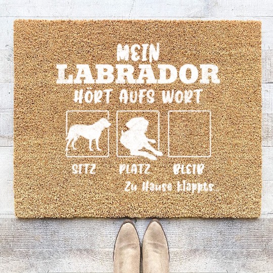 Labrador Owner MY LABRADOR LISTENS TO THE WORD Coir Doormats