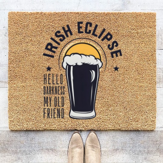 Irish Solar Eclipse - Hello Darkness My Old Friend Coir Doormats