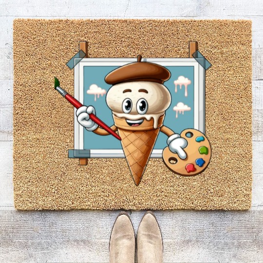 Creative Ice Cream Character Masterpiece Coir Doormats